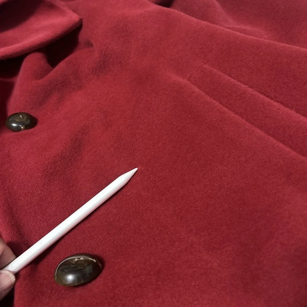 Cole Haan Angora Rabbit Hair Wool Blend Red Lined Long Coat Statement Luxury 8 - Picture 12 of 12